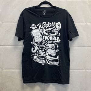 The Simpsons Bart “Reckless Trouble” T-Shirt Size M Mad Engine Plan Prank 20th